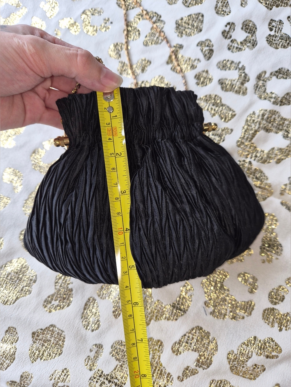 5 For $25✨️Vintage Clutch Bag Gold Chain Black Purse Cross Body Bag Handbag - Picture 6 of 10